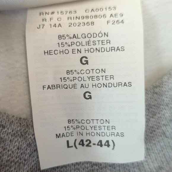 Vintage Hanes Gray Sweatshirt Large with Thomas Jefferson/Virginia Constitution - Picture 4 of 10